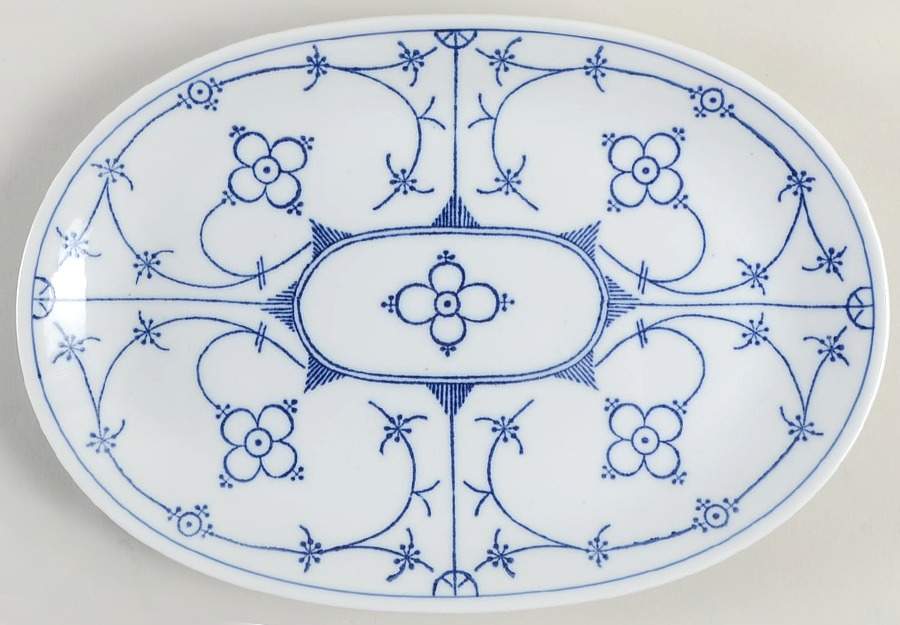 Indisch Blau 12" Oval Serving Platter by Bareuther & Co-1
