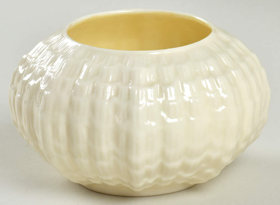 Tridacna Yellow (No Trim) Sugar Bowl No Lid by Belleek Pottery (Ireland)-1