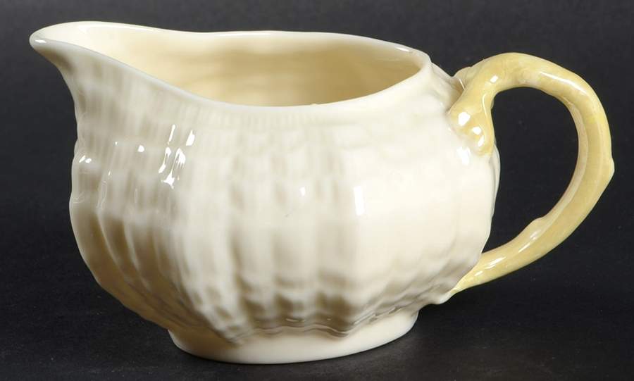 Tridacna Yellow (No Trim) Creamer by Belleek Pottery (Ireland)-1