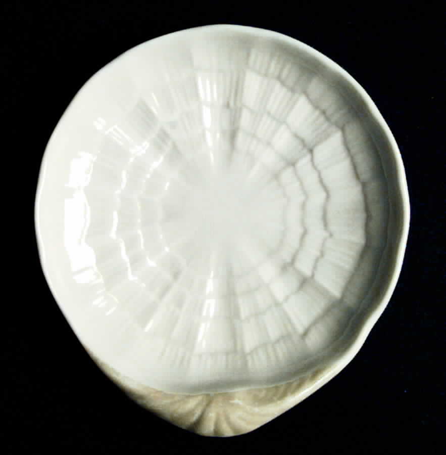 Tridacna Yellow (No Trim) Butter Tray by Belleek Pottery (Ireland)-1