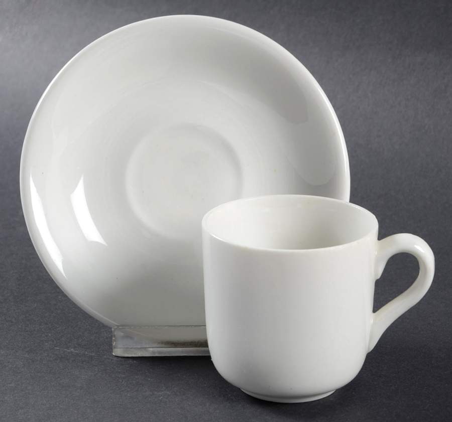 Coupe Flat Demitasse Cup & Saucer Set by Buffalo Pottery-1