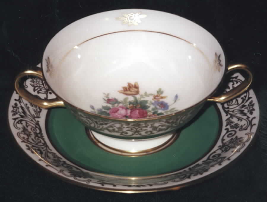 BLK35 Footed Cream Soup Bowl & Saucer Set by Black Knight-1