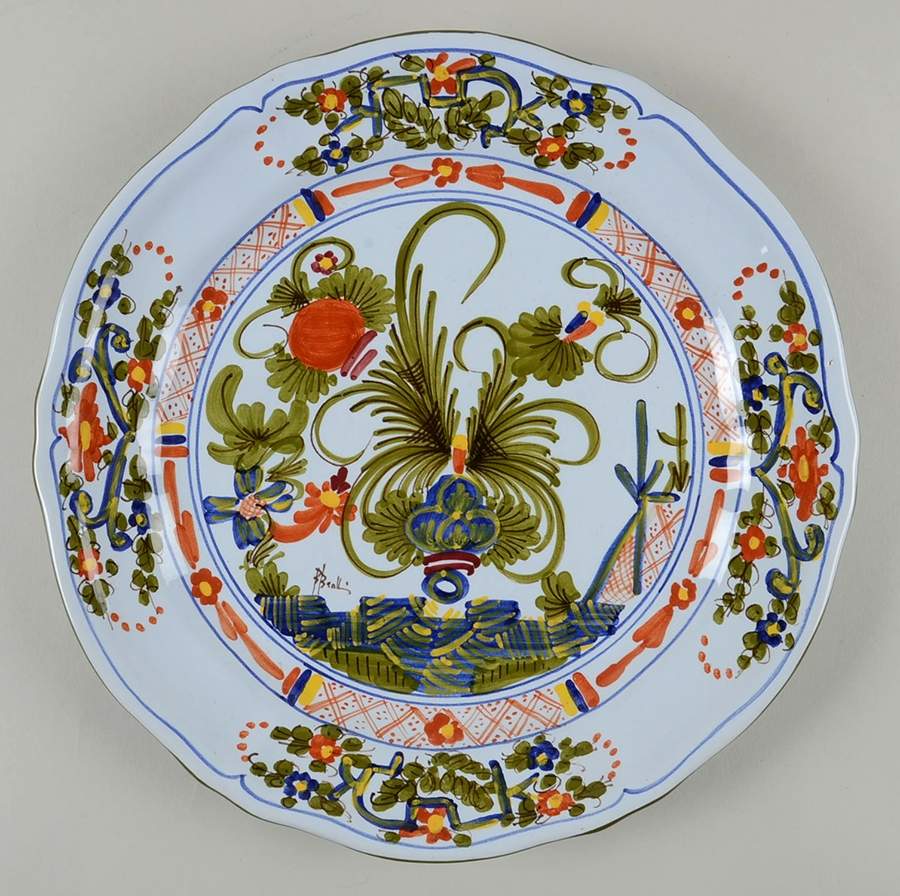 Blue Carnation Dinner Plate by Brolli (Italy)-1