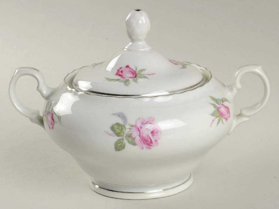 Vienna Rose Sugar Bowl & Lid by Bohemia Ceramic Works-1