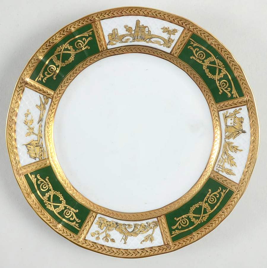 Palais Royal Green Bread & Butter Plate by Bernardaud-1