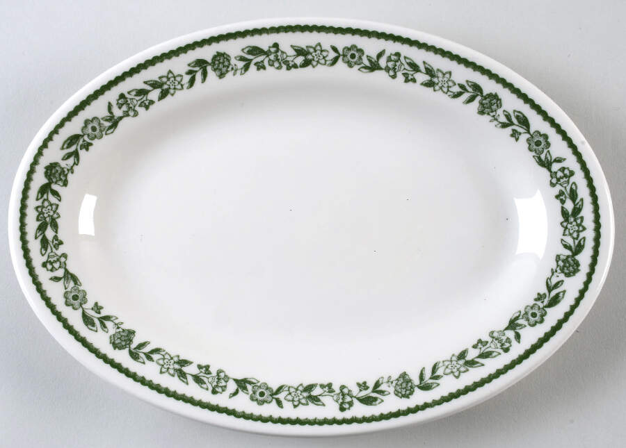 Kenmore (No Trim) 10" Oval Serving Platter by Buffalo Pottery-1
