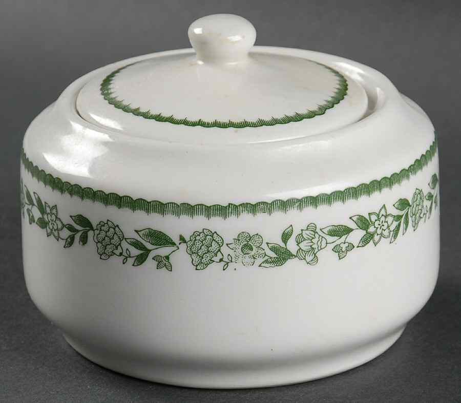 Kenmore (No Trim) Sugar Bowl & Lid by Buffalo Pottery-1