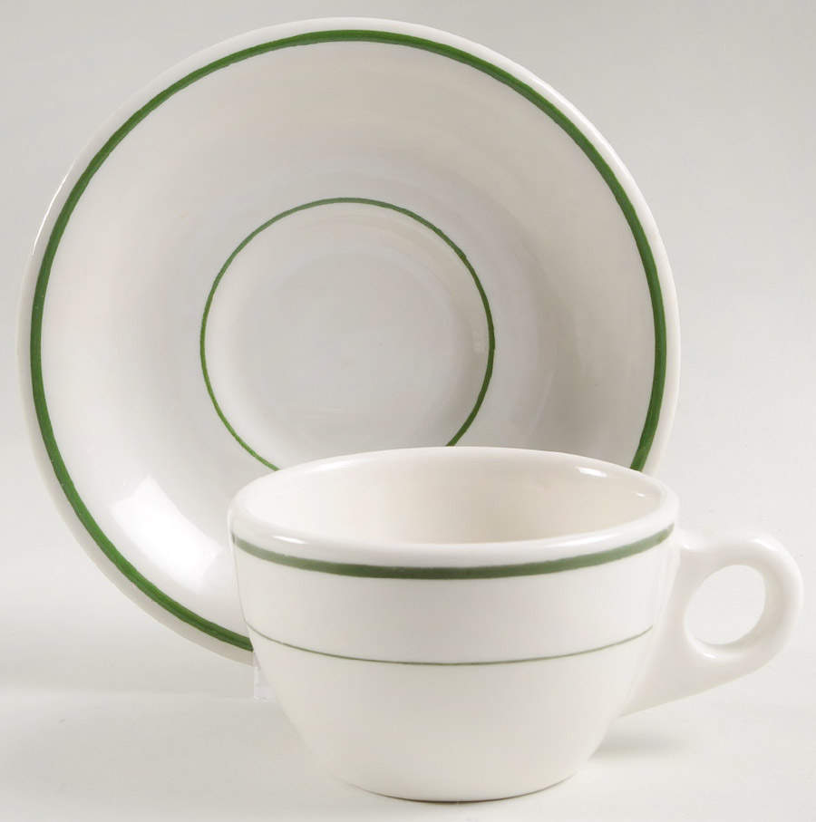 BUF47 Flat Cup & Saucer Set by Buffalo Pottery-1