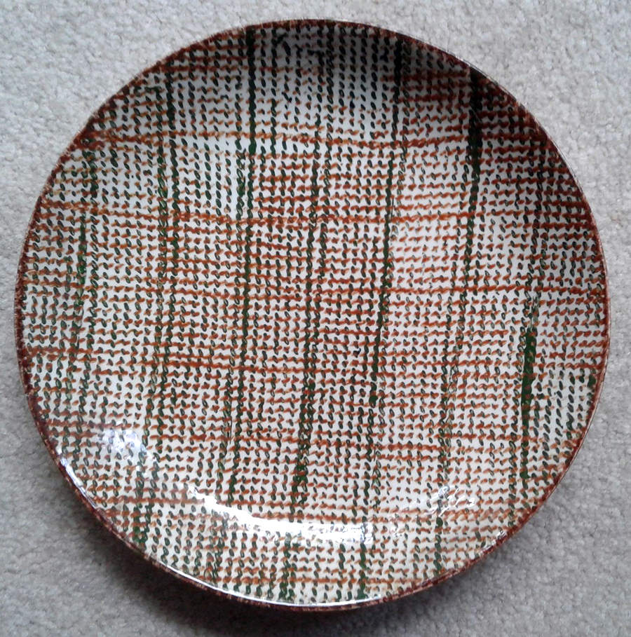 Barley Plaid Salad Plate by Blue Ridge Southern Pottery-1