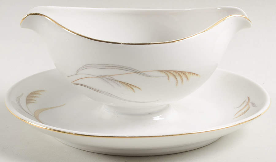 Wheatfield Gravy Boat with Attached Underplate by Bohemia Ceramic Works-1