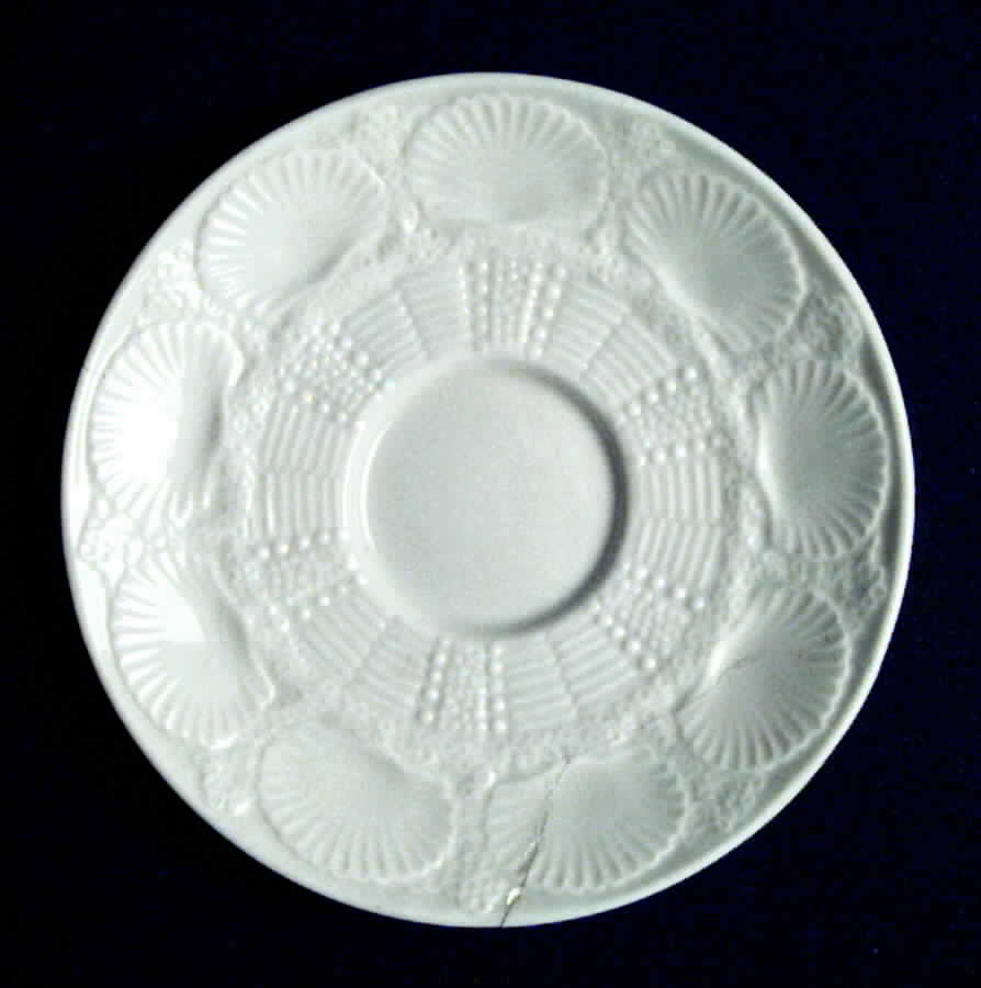 New Shell White Saucer by Belleek Pottery (Ireland)-1