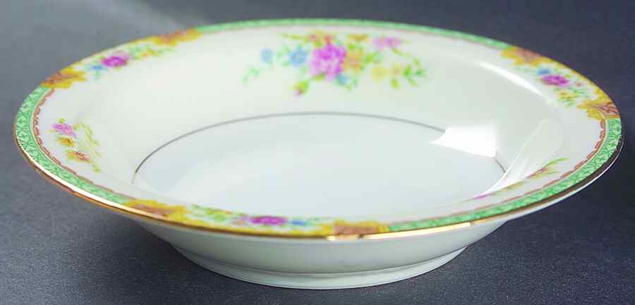 Celia Green Rim Fruit/Dessert (Sauce) Bowl by Black Knight-1