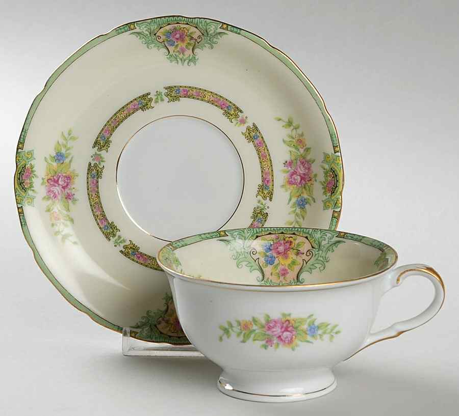 Marcia Green Footed Cup & Saucer Set by Black Knight-1