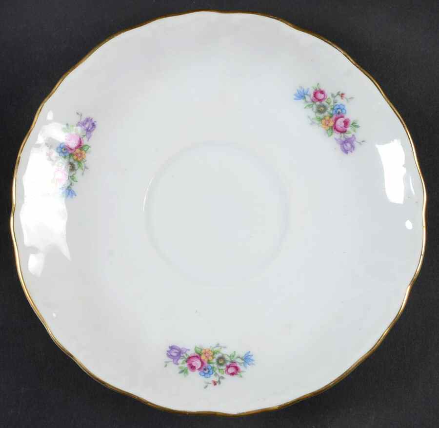 Bouquet (Small Floral, Scroll Edge) Saucer by Bohemia Ceramic Works-1
