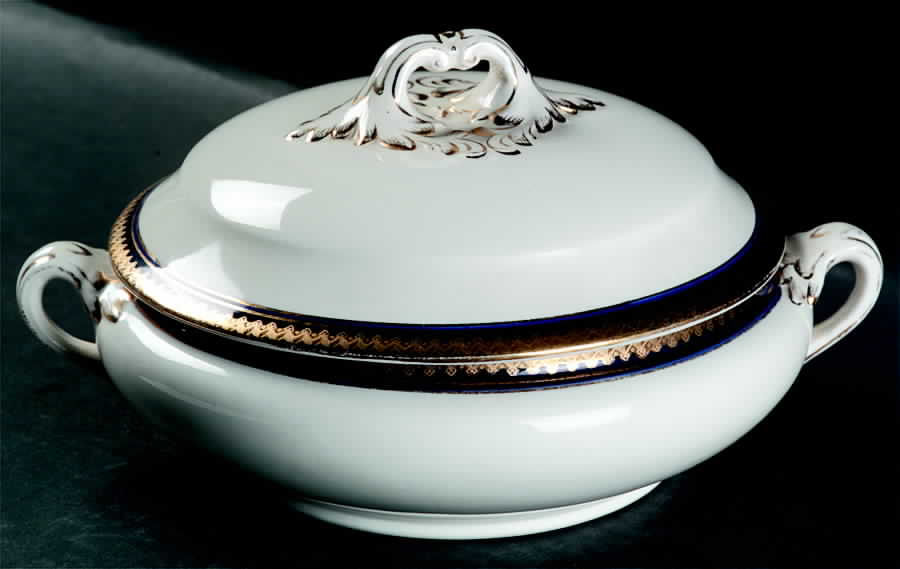 Or Repousse Round Covered Vegetable by Booths-1