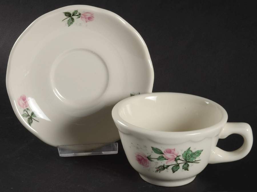 BUF50 Flat Cup & Saucer Set by Buffalo Pottery-1