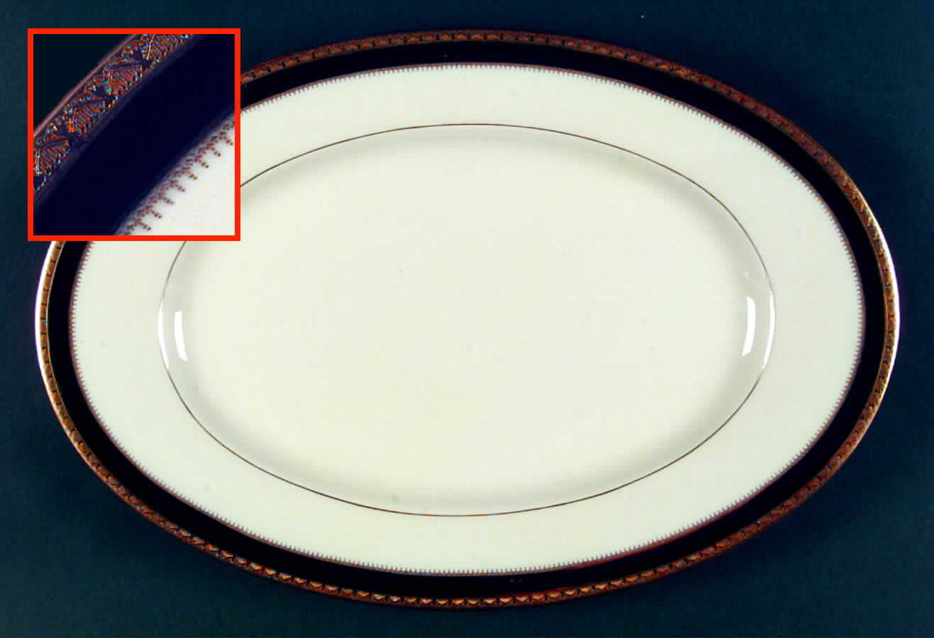 Fontainbleau Cream 12" Oval Serving Platter by Black Knight-1