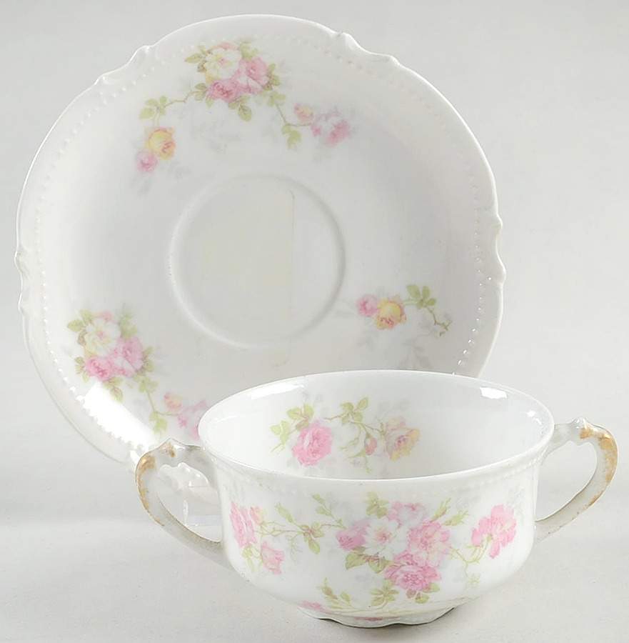 BOG25 Flat Bouillon Cup & Saucer by George Borgfeldt-1