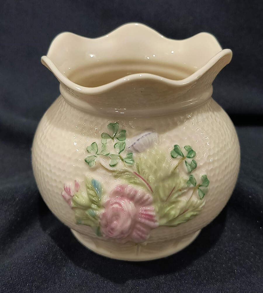 Killarney Collection Sugar Bowl & Lid by Belleek Pottery (Ireland)-1