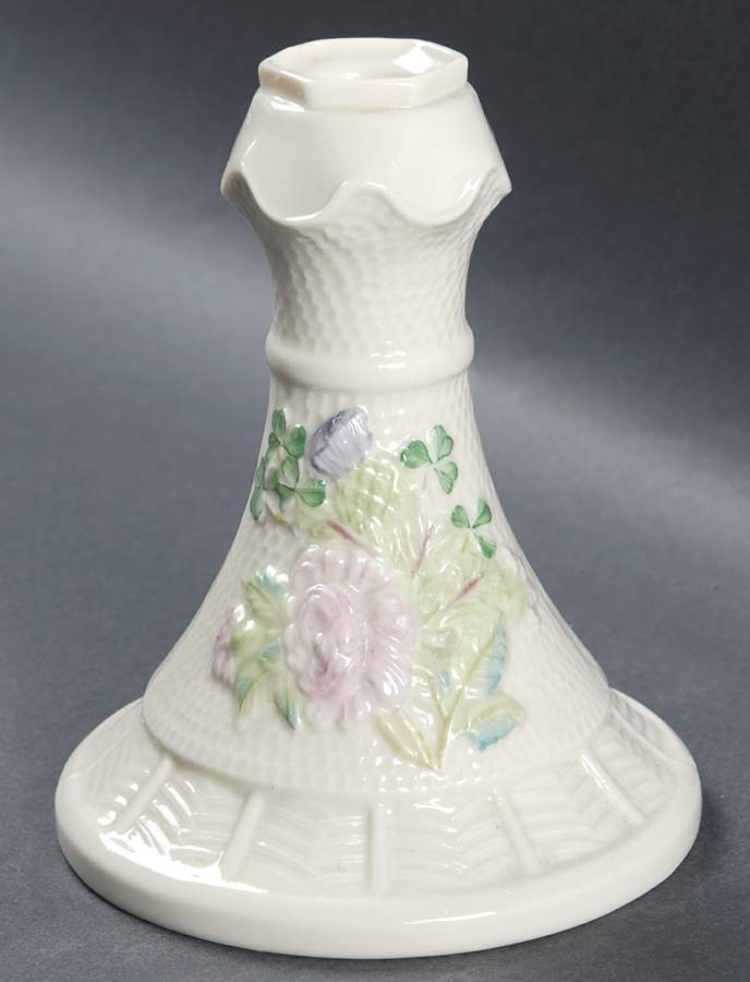 Killarney Collection Single Light Candlestick by Belleek Pottery (Ireland)-1