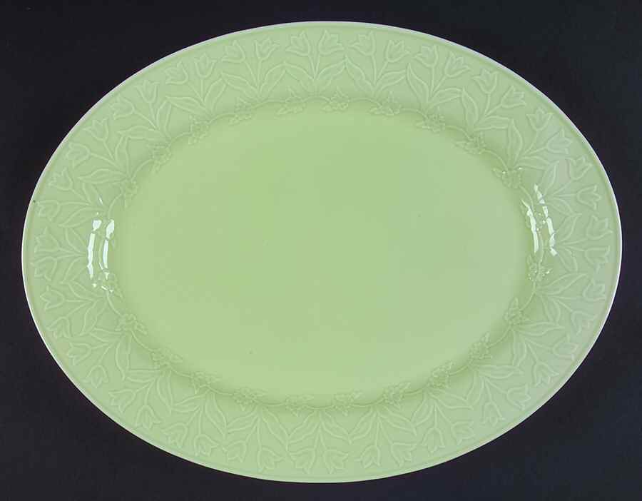 Whisper Green 14" Oval Serving Platter by Block-1