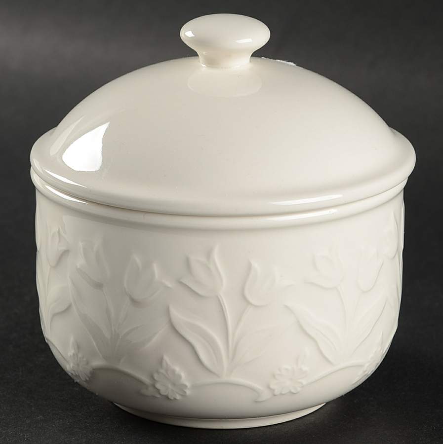 Whisper White Sugar Bowl & Lid by Block-1