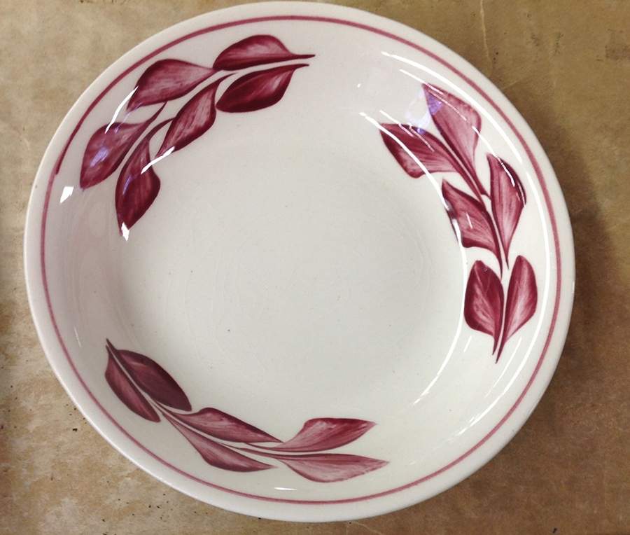 Red Leaf Fruit/Dessert (Sauce) Bowl by Blue Ridge Southern Pottery-1