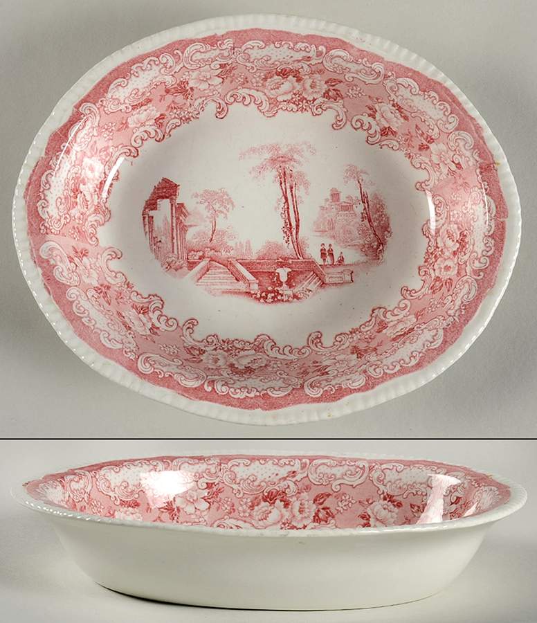 Athena Red 9" Oval Vegetable Bowl by Bishop & Stonier-1
