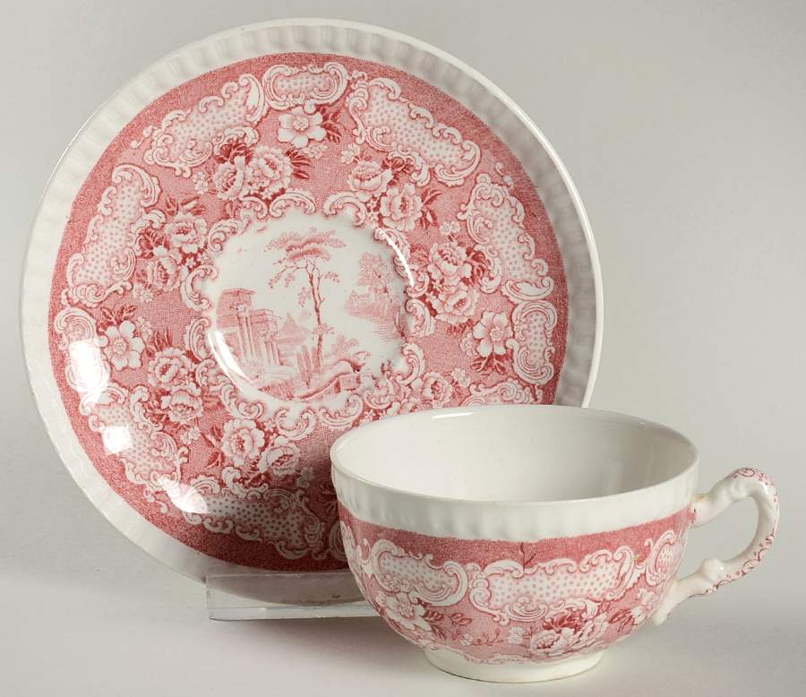 Athena Red Flat Cup & Saucer Set by Bishop & Stonier-1