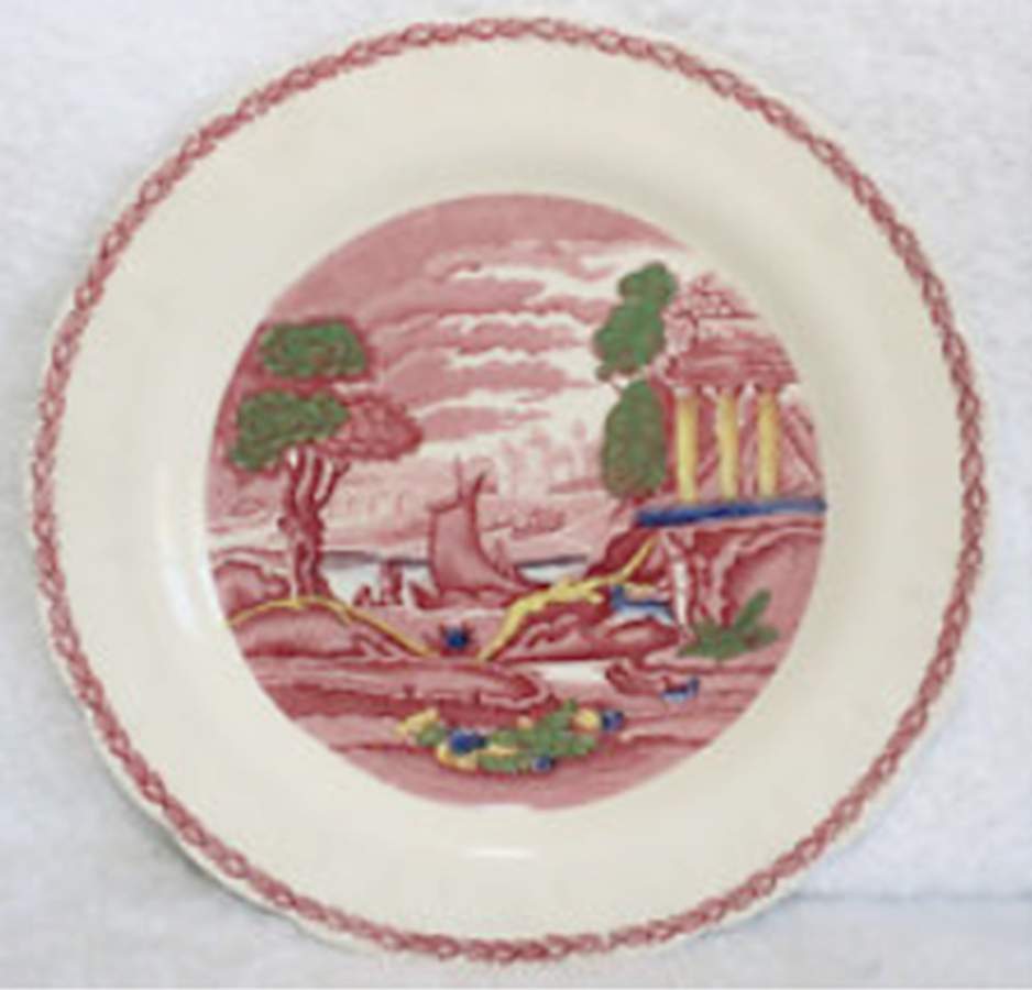 Pompeii Pink Dinner Plate by Booths-1