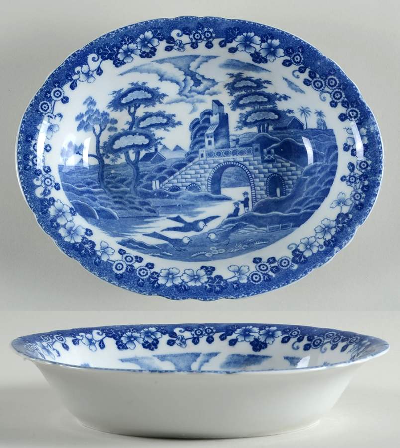 BLU1 9" Oval Vegetable Bowl by Blue Castle-1