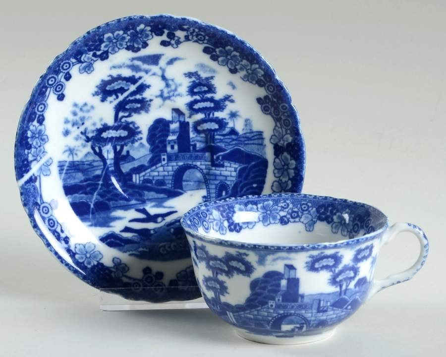 BLU1 Flat Cup & Saucer Set by Blue Castle-1