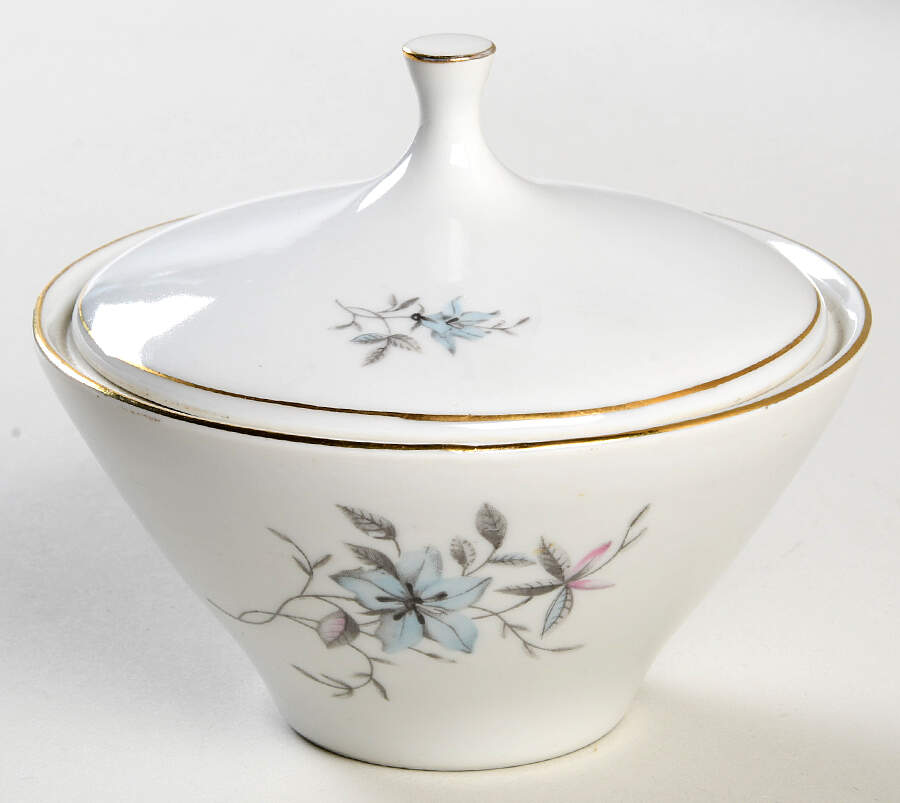 Blue Fantasy (Gold Trim) Sugar Bowl & Lid by Bohemia Ceramic Works-1