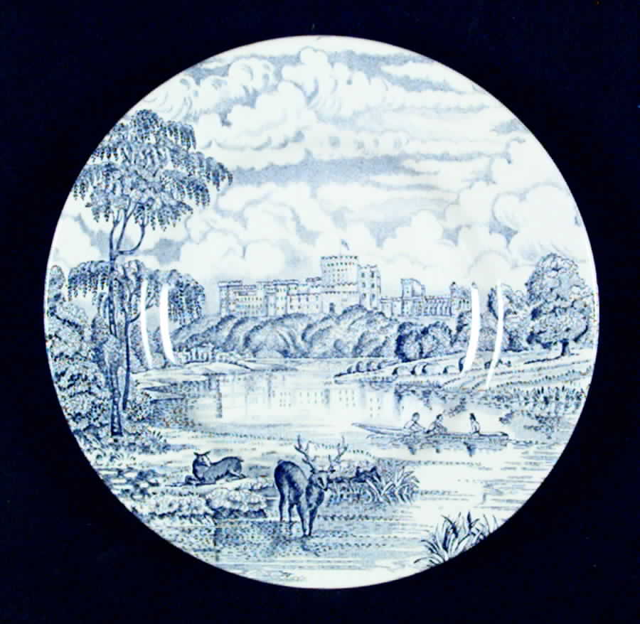 English Castles Blue Bread & Butter Plate by Barratts-1