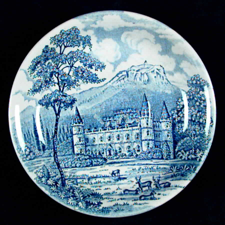 English Castles Blue Saucer by Barratts-1