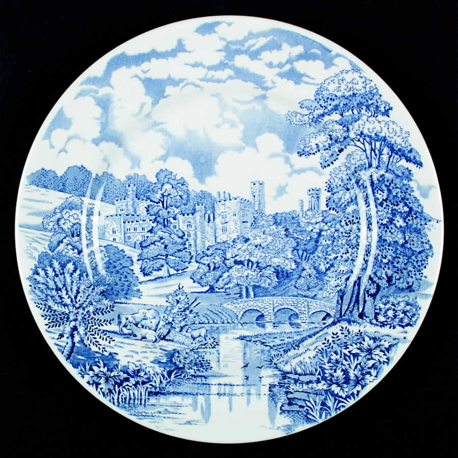 English Castles Blue Luncheon Plate by Barratts-1