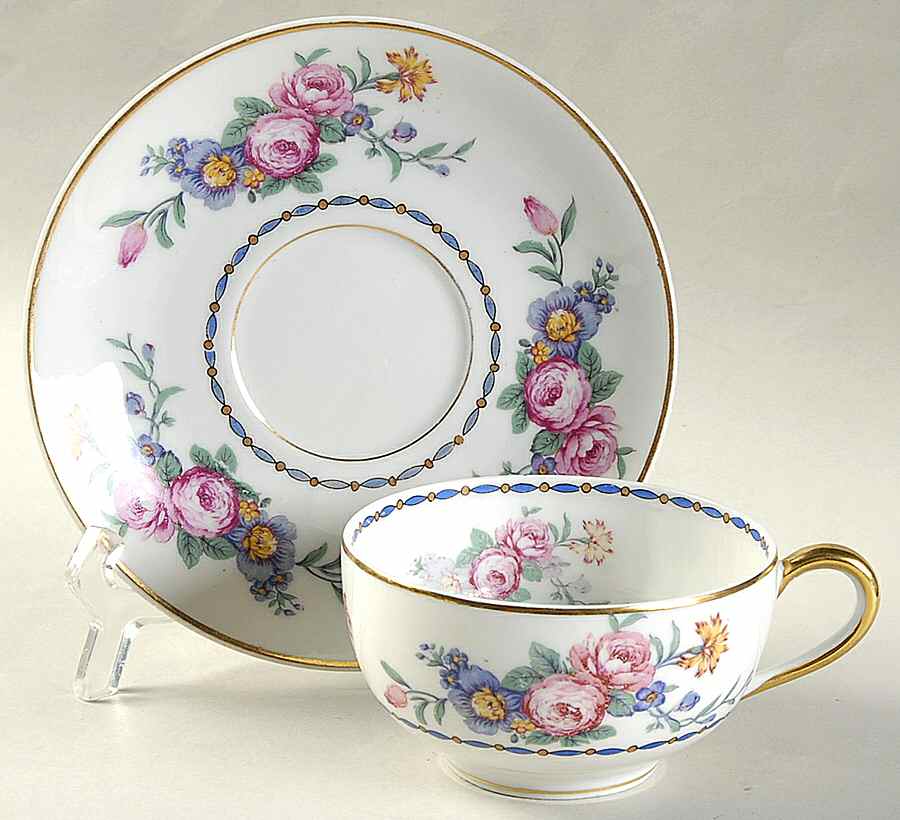 Spring Time Flat Cup & Saucer Set by Bernardaud-1