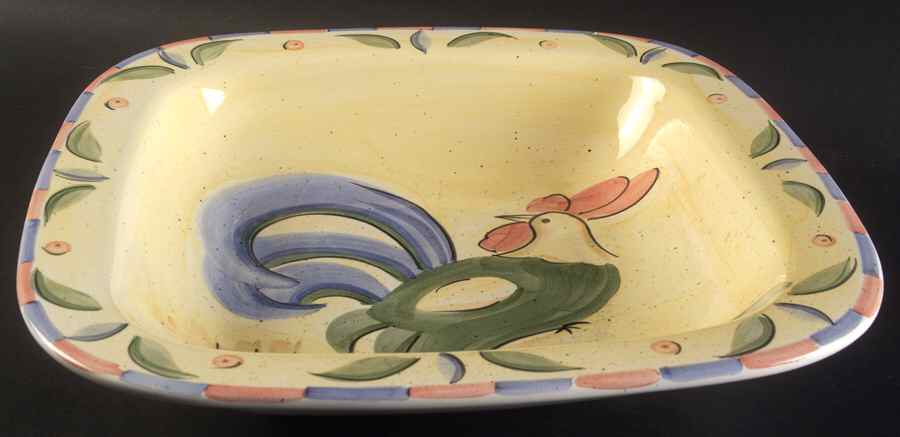 Rooster 13" Square Vegetable Bowl by Bella-1