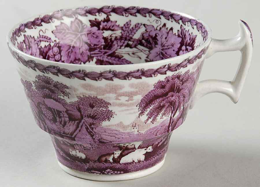 British Scenery Purple (No Embossed Edge) Footed Cup by Booths-1