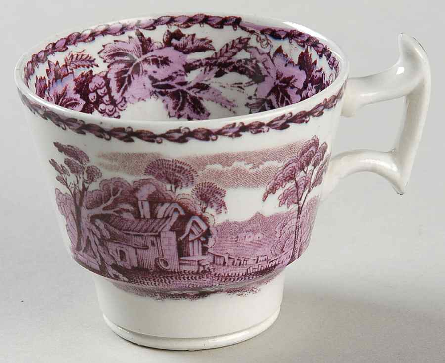British Scenery Purple (No Embossed Edge) Footed Demitasse Cup by Booths-1