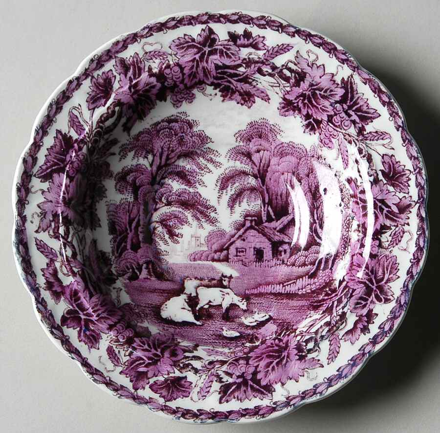 British Scenery Purple (No Embossed Edge) Saucer for Demitasse Cup by Booths-1