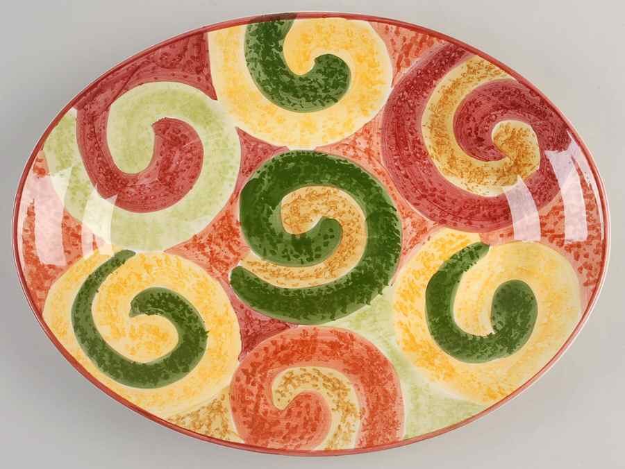 Swirl Spice 14" Oval Serving Platter by Bella-1