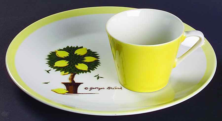 Lemon Tree Snack Plate & Cup Set by Georges Briard-1