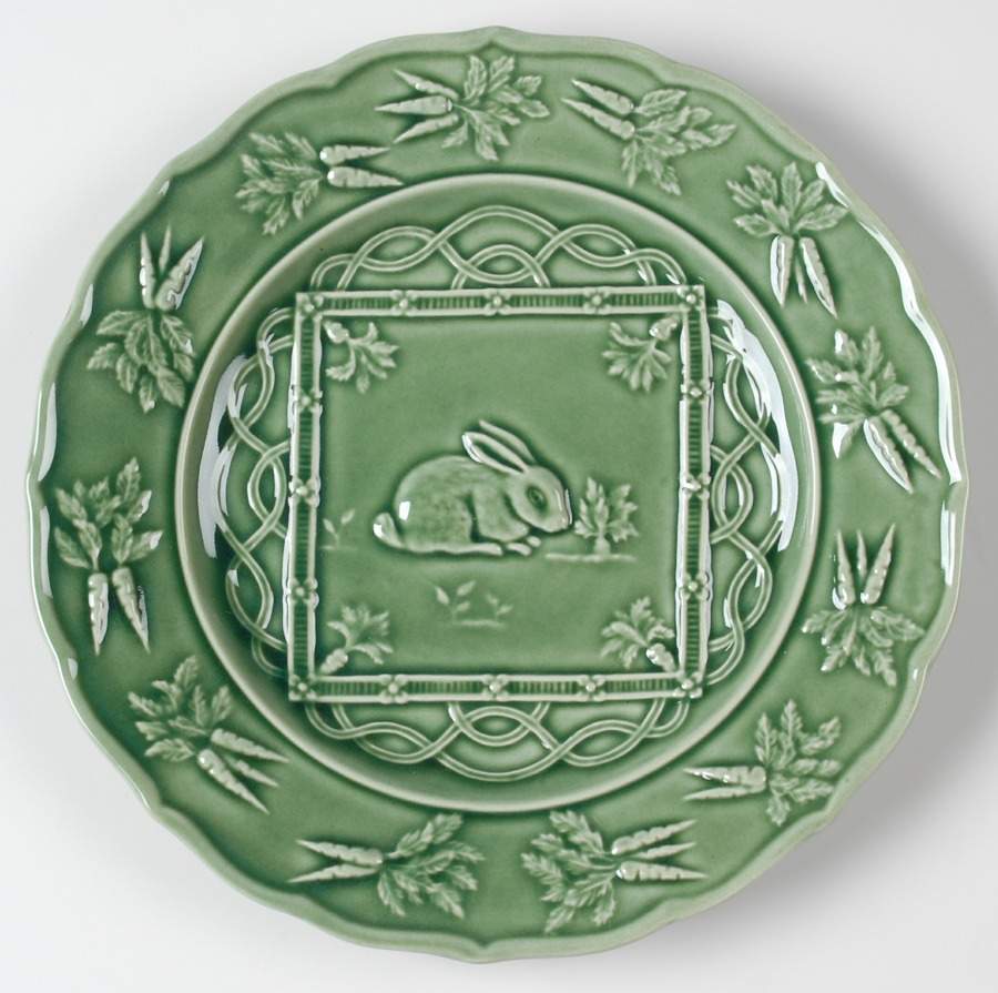 Rabbit Green Accent Luncheon Plate by Bordallo Pinheiro-1