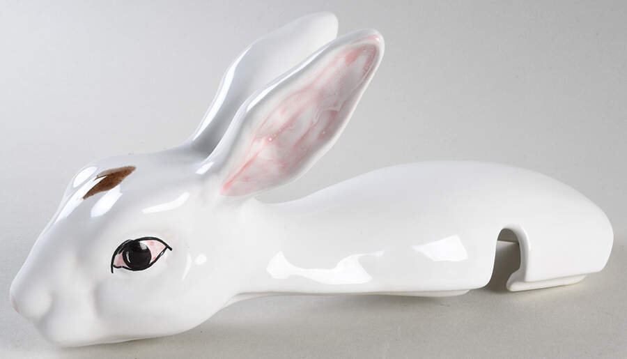 Rabbit Green Lid for Figural Tureen by Bordallo Pinheiro-1