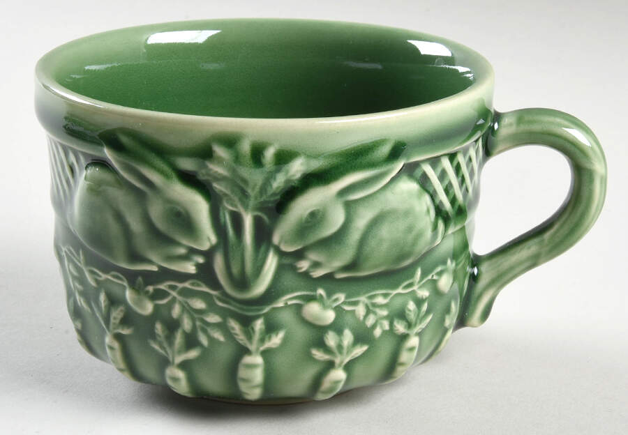 Rabbit Green Flat Cup by Bordallo Pinheiro-1