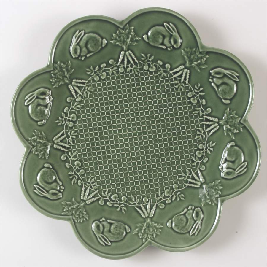 Rabbit Green 13" Chop Plate (Round Platter) by Bordallo Pinheiro-1