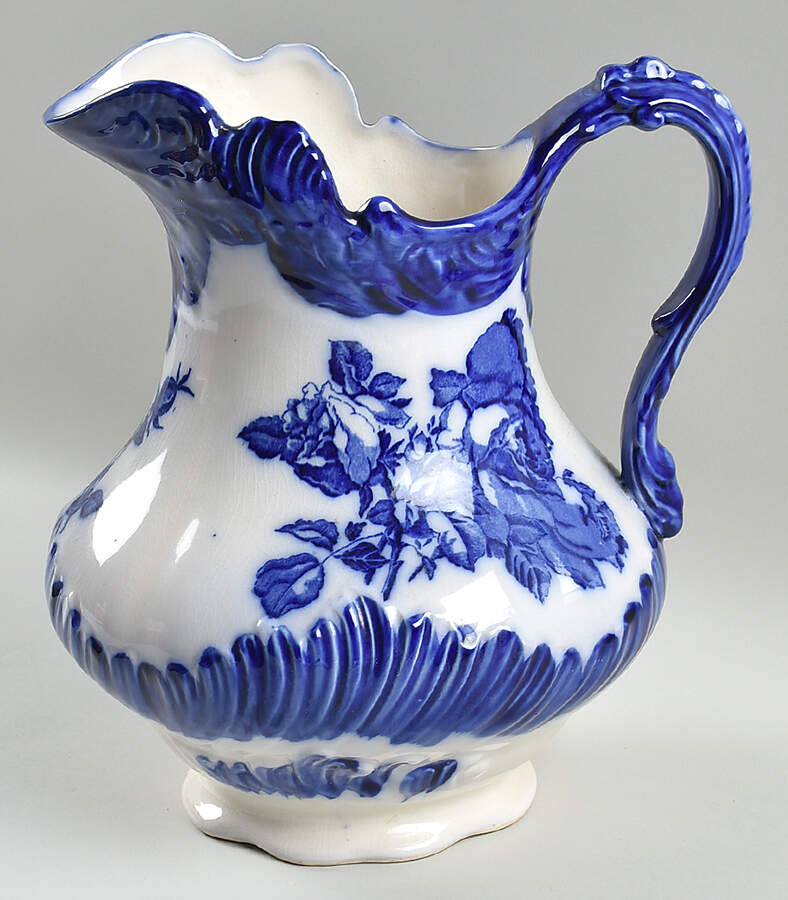 Flow Blue Large Pitcher by Blakeney-1
