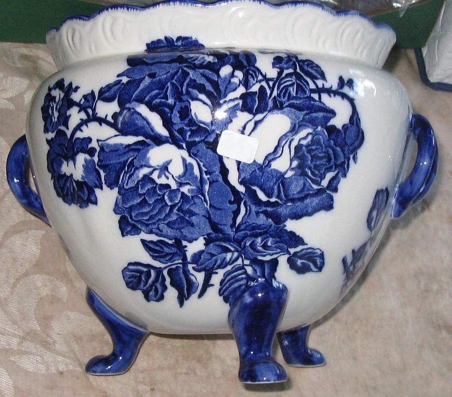 Flow Blue 8" Cachepot by Blakeney-1