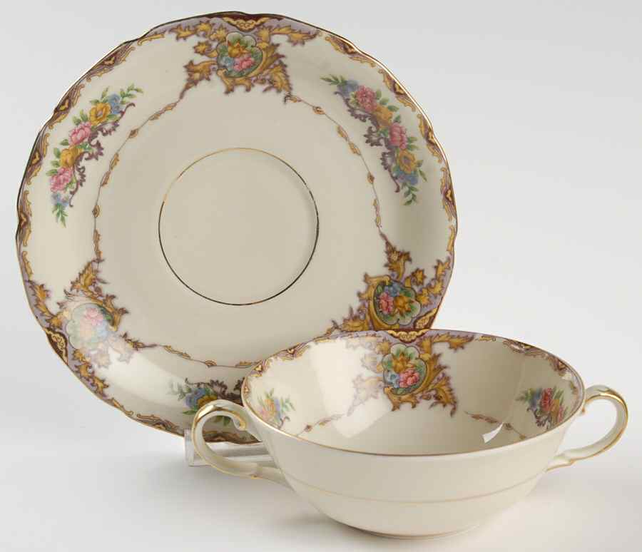 Monica Flat Cream Soup Bowl & Saucer Set by Black Knight-1